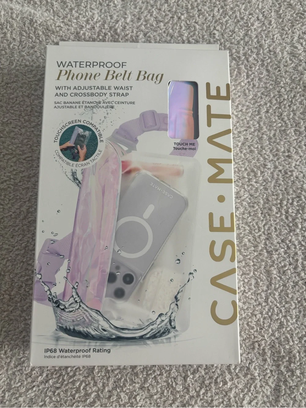 Case-Mate Waterproof Phone Belt Bag in soap bubble iridescent